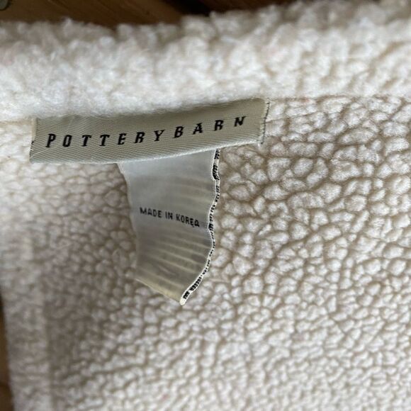 Pottery Barn Suede Sherpa Throw Blanket - Picture 2 of 5